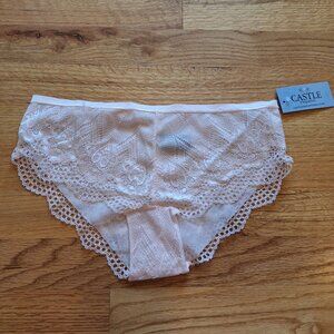 NWT Pale blush pink mesh/lace panties size Medium